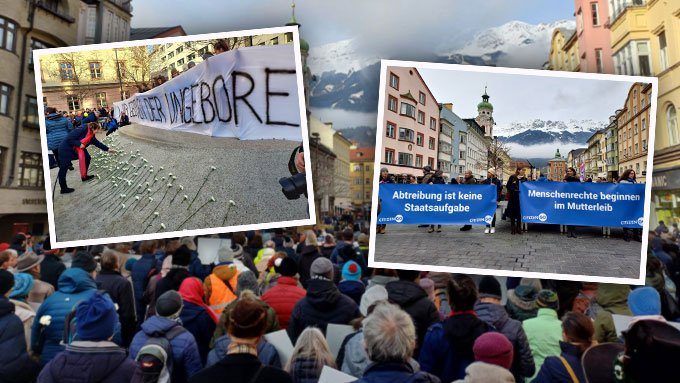 Für ungeborenes Recht auf Leben: Großer Protest in Innsbruck setzt Zeichen