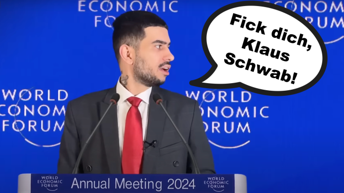 Video-Künstler rührt WEF auf: 'F*ck dich, Klaus Schwab und f*ck die NWO!'