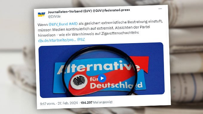 'Warnhinweis': Journalisten-Verband will Dauer-Negativpresse gegen AfD