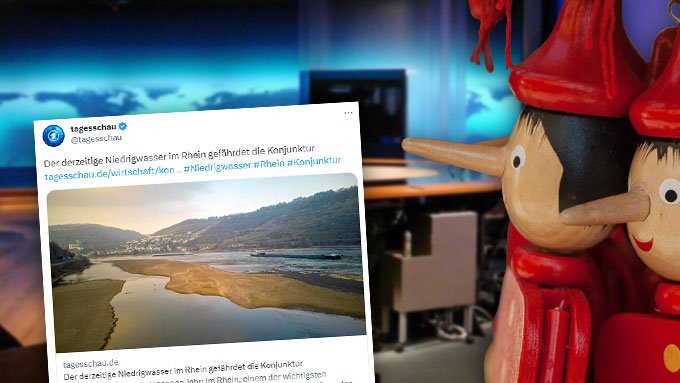 Niedrigwasser am Rhein? ARD-Tagesschau blamiert sich mit Klima-Schauermärchen
